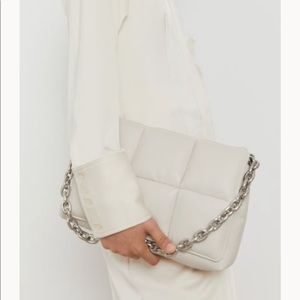 H&M vegan quilted leather shoulder purse with chain strap. NEW WITH TAGS.